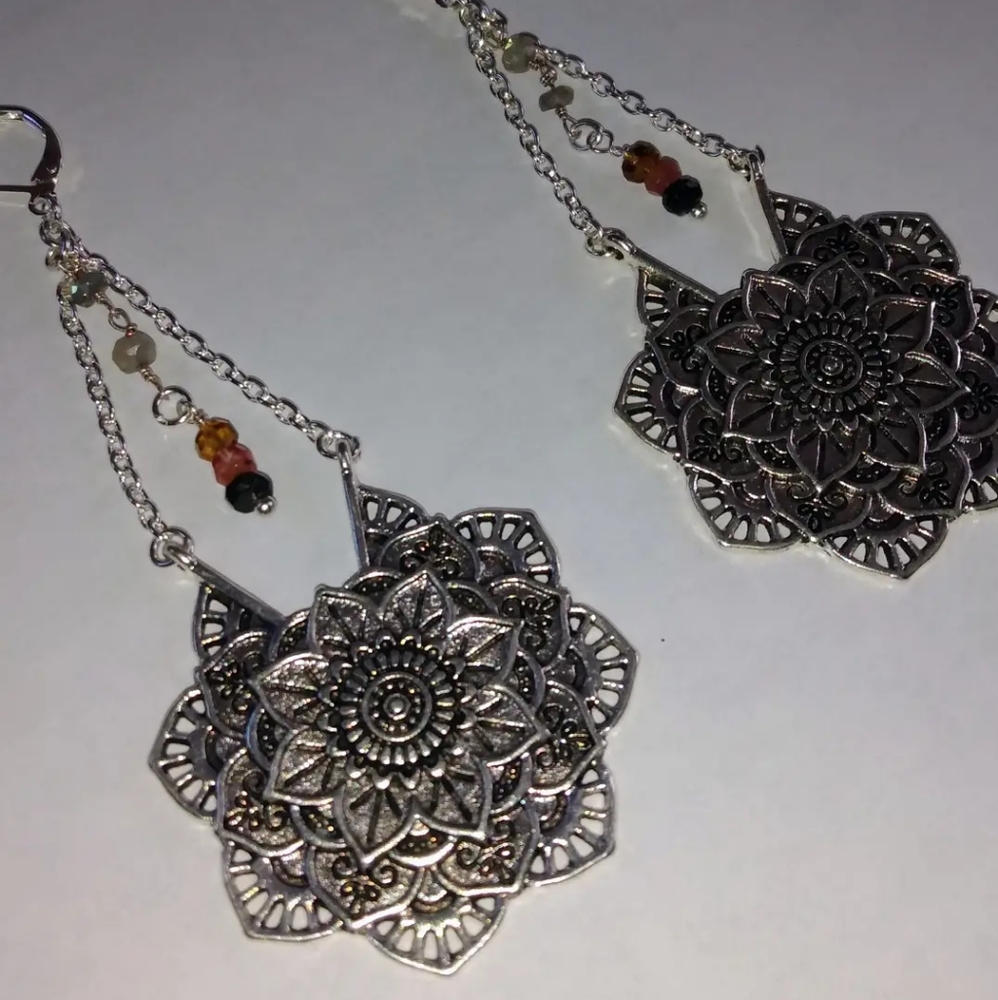 "Autumn Dreams" Tourmaline and labradorite earrings